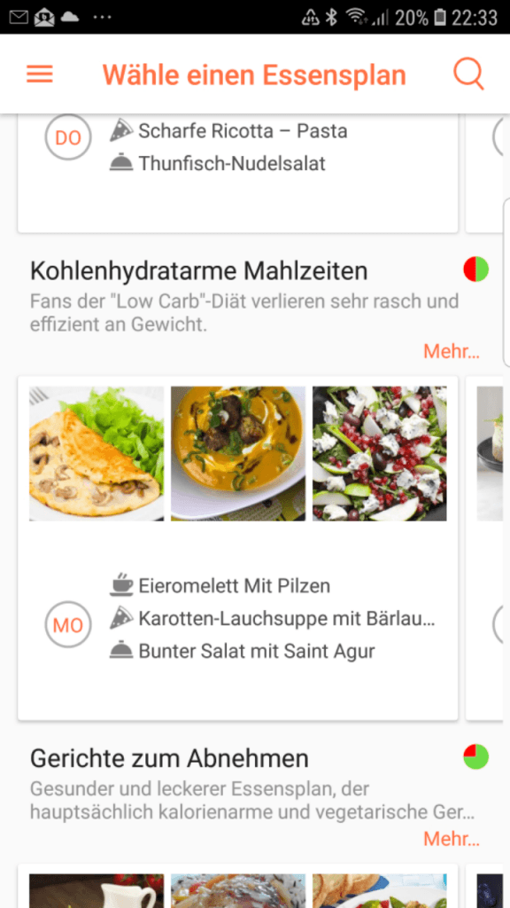 Rezeptkalender - Essensplanung per App auf habimex.de