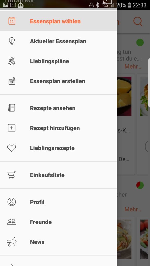 Rezeptkalender - Essensplanung per App auf habimex.de